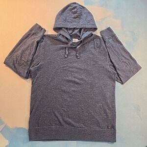 FAHERTY BRAND Mens Heather Blue Charcoal Slub Cotton Pullover Hoodie Size M Peru